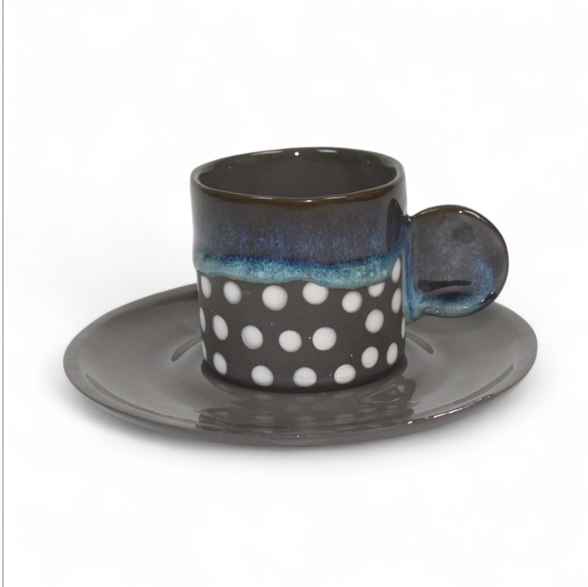 Aqua-El Yapımı Benekli Stoneware Fincan